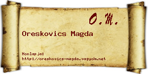 Oreskovics Magda névjegykártya